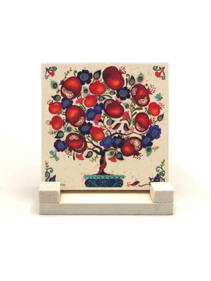 Souvenest Nar Ağacı Baskılı Taş Masaüstlük 10X10