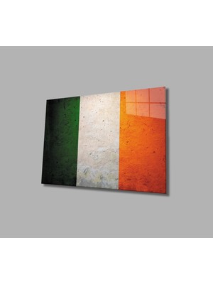 Irlanda Bayrağı Cam Tablo Irish Flag