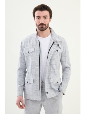 MCR Kaban Hakim Yaka Lacivert Kaşe Orta Kalınlık Erkek Slim Fit Özellikli
