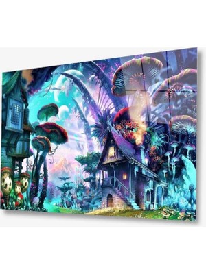 Mantar Soyut Cam Tablo