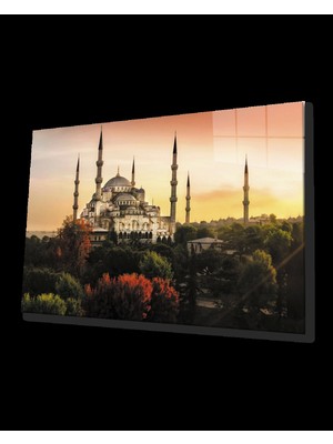Istanbul Günbatımı Sultan Ahmet Camii Cam Tablo