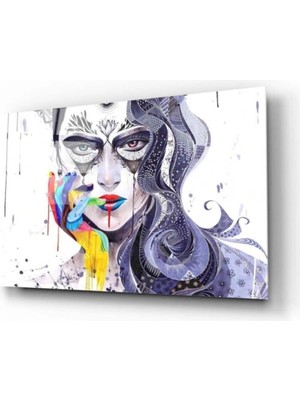 Miraaxx Kadın Silüeti Cam Tablo