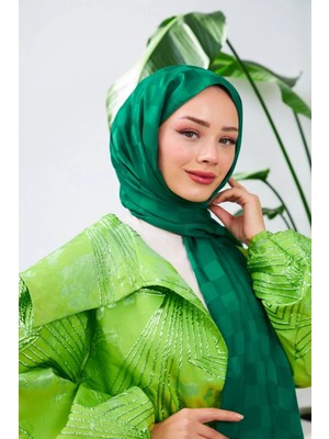 İpekhan Damalı Desen Jakarlı Şal