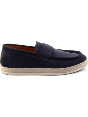 Lacivert Leather Erkek Espadril E01901361702