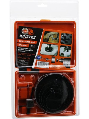 Kinetex 8in1 Buat Açma Panç Seti Metal - Ahşap - Pvc - Alçıpan - Pls. 64-73-89-102-127 mm KTX-3243