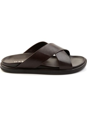 Bambi Kahve Leather Erkek Terlik E04863912543