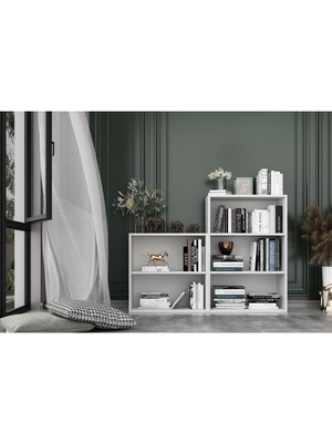 Teknotrust Rafli Kitaplık 130  cm  Beyaz KTP-1253