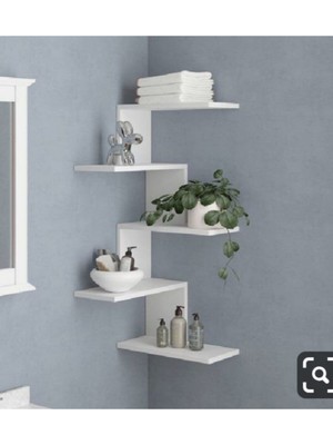 Köşe Duvar Rafı Açık Raf Kitaplık