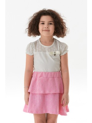 Dantelli Fırfırlı Kız Çocuk Etek