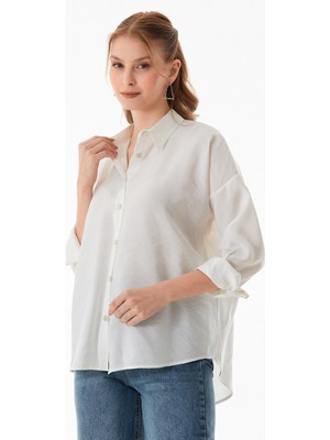 Basic Oversize Arkası Uzun Düğmeli Gömlek