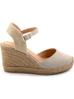 Bambi Bej  Kadın Dolgu Topuklu Ayakkabı K01718002302