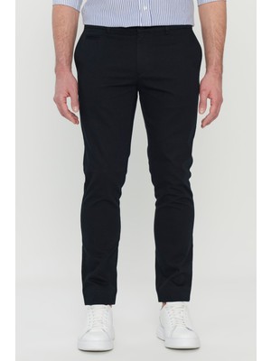 Pamuklu Slim Fit Dar Kesim Armürlü Yan Cepli Esnek Casual Pantolon