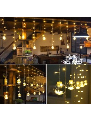 Ampul Top Perde LED Işık Dekoratif Dilek Topu Fişli Animasyonlu,gün Işığı,ışıklı Top LED