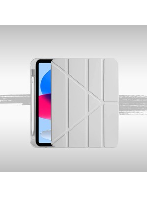 Nezih Case iPad 10.2 (7. 8. 9.nesil) 2020/2021 Uyumlu Kalem Bölümlü Uyku Modlu Katlanabilir Akıllı Kılıf