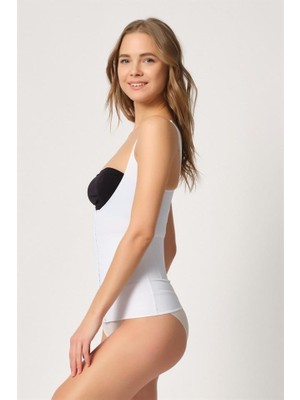Belle Vista Beyaz Emay 2946 Göğüs Altı Balen Destekli Atlet Korse