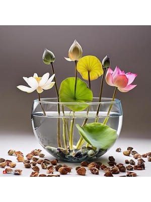 5 Adet Tohum Nadir Karışık Renkli Kutsal Mis Kokulu Kase Lotus Çiçeği Tohumu Organik Sürdürülebilir Tohum