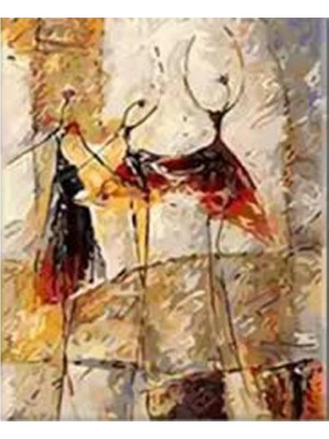 Marsilyan Marsilyan- Kanvas Çöl Dansı 2 Sayılarla Boyama Seti Kasnaklı