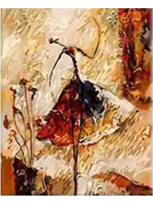 Marsilyan Marsilyan- Kanvas Çöl Dansı 3 Sayılarla Boyama Seti Kasnaklı