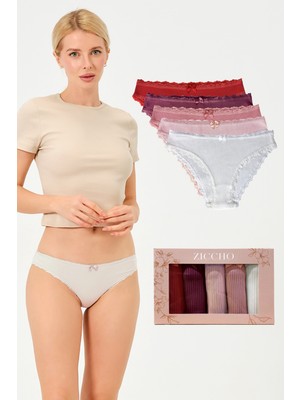 Ziccho Fiyonk Detaylı Fitilli 5'Li Kutulu Kadın Külot
