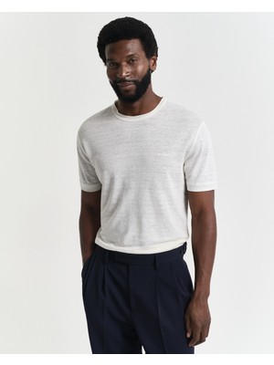 Gant Erkek Krem Regular Fit Bisiklet Yaka T-Shirt 2003318.130