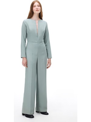 Perspective Morla Regular Fit Uzun Boy Takma Kol Yuvarlak Yaka Mint Tulum