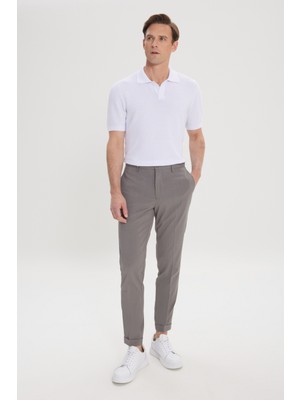 Slim Fit Dar Kesim Beli Lastikli Yan Cep Rahat Pantolon