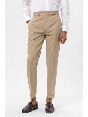 Antioch Bej Yüksek Bel Regular Fit Erkek Pantolon