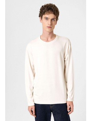 Antioch Ekru Relaxed Fit Basic Erkek T-Shirt