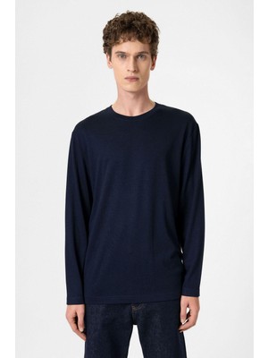 Antioch Lacivert Relaxed Fit Basic Erkek T-Shirt