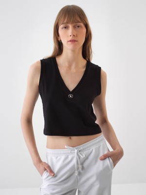 Xint Kadın Siyah Pamuk Dokulu Slim Fit Atlet