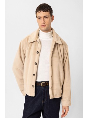 Antioch Bej Relax Fit Yumuşak Dokulu Erkek Mont
