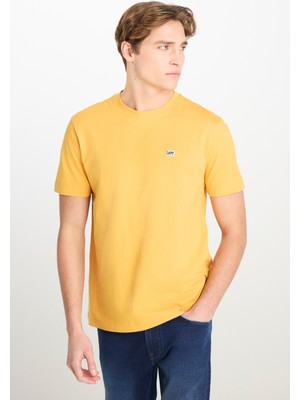 Regular Fit Normal Kesim Bisiklet Yaka Sarı Tişört