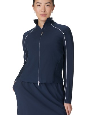 Sweaty Betty Anytime Explorer Zip Up Kadın Mavi Tank Top