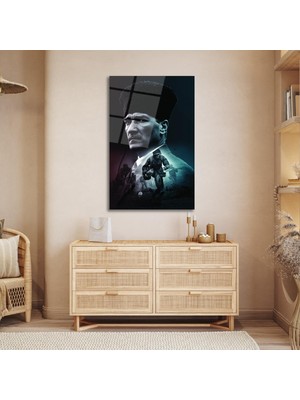 Atatürk & Bayrak Cam Tablo