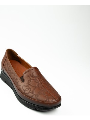 Castle Black 7035 Taba Deri Günlük Kadın Ayakkabı