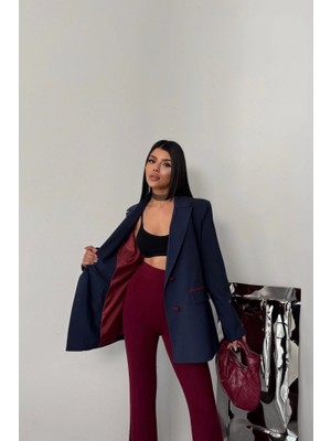 Defy Moda Tasarım Ceket Kaplama Düğmeli - Lacivert