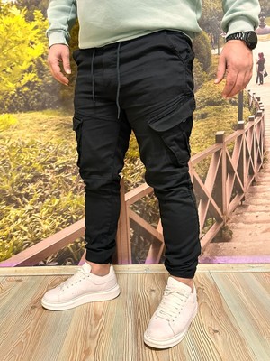 Lob Kargo Pantolon Siyah Likralı Beli ve Paçası Lastikli (istediğiniz renk ve seçeneği mesajla iletiniz)