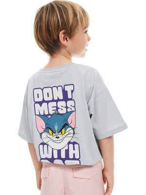Koton Tom ve Jerry Baskılı Pamuklu Lisanslı Kısa Kollu Oversize Tişört