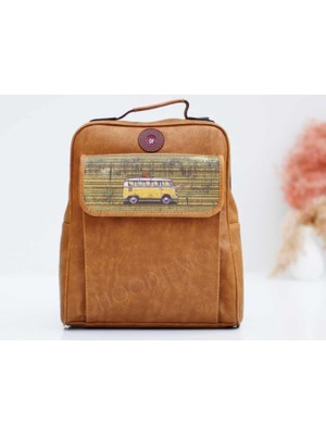 Wosvos Figürlü Unisex Canta Hem Sırt Hem Capraz Hem Elde Etnik Bohem Style - Taba