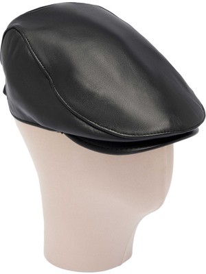 Tergan Four Season Siyah Hakiki Deri Erkek Şapka - S1SPK0330005-Q3H