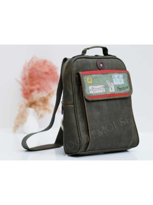 Peecasso Figürlü Unisex Canta Hem Sırt Hem Capraz Hem Elde Etnik Bohem Style - Yesil