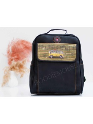 Wosvos Figürlü Unisex Canta Hem Sırt Hem Capraz Hem Elde Etnik Bohem Style - Siyah