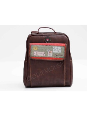 Peecasso Figürlü Unisex Canta Hem Sırt Hem Capraz Hem Elde Etnik Bohem Style - Acı Kahve