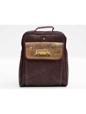 Wosvos Figürlü Unisex Canta Hem Sırt Hem Capraz Hem Elde Etnik Bohem Style - Acı Kahve