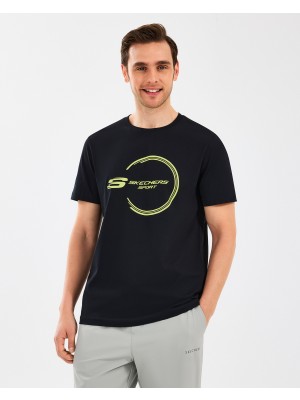 Skechers M Lightweight Graphic Tee T-Shirt Erkek Siyah Tshirt S2510161-001