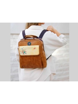 Küçük Prens Desen Unisex Canta Hem Sırt Hem Capraz Hem Elde Etnik Bohem Style - Taba