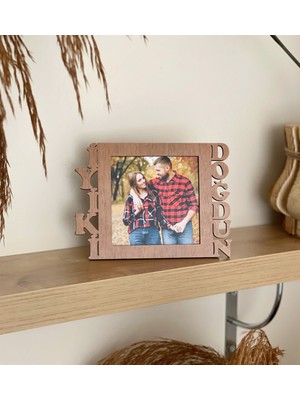 Giftmoda İyiki Doğdun Fotoğraf Standlı Mdf Çerçeve Ahşap
