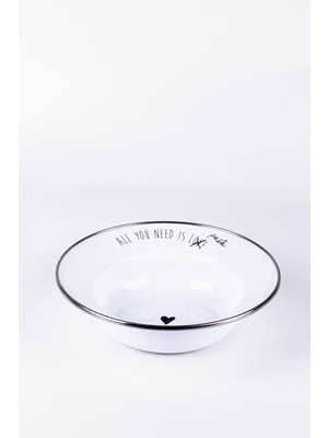 Emaylab Motto Emaye Çukur Makarna ve Salata Tabağı 24CM