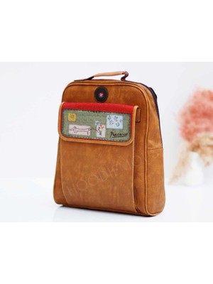 Peecasso Figürlü Unisex Canta Hem Sırt Hem Capraz Hem Elde Etnik Bohem Style - Taba