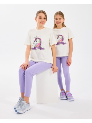 Skechers G Graphic Tee T-Shirt Büyük Kız Çocuk Offwhite Tshirt Sk2510022-102